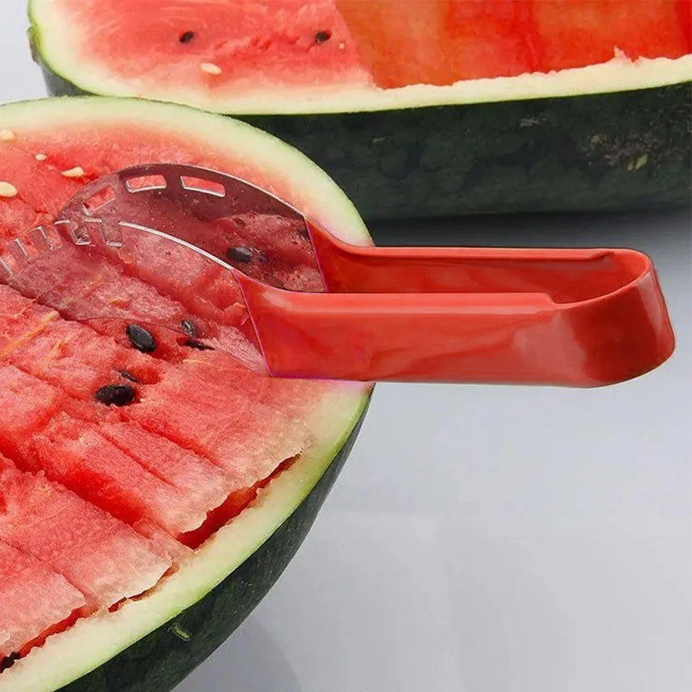 Stainless Watermelon Slicer Fruit Slicer Cutter with Non-Slip Handle Melon Fruit Slicer Kitchen Gadgets for Pineapple Cantaloupe